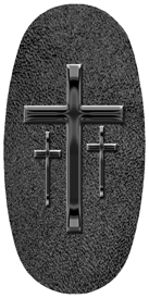 DASOV 517 BK SH BK Black 3 Crosses Shimmer Black Background
